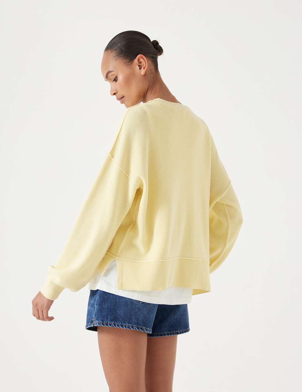 Pure Cotton Ribbed Textured Crew Neck Jumper 3 of 5