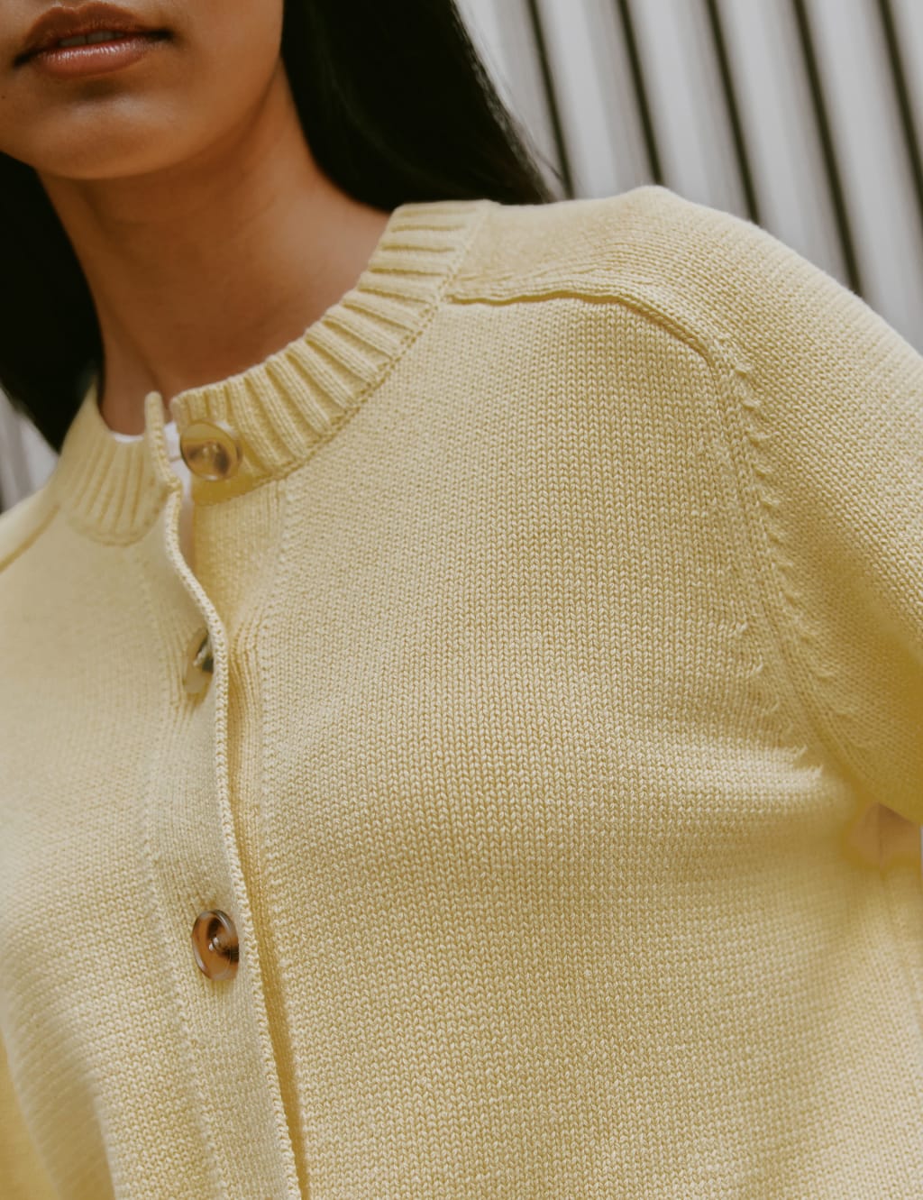 Pure Cotton Crew Neck Button Front Cardigan 5 of 6