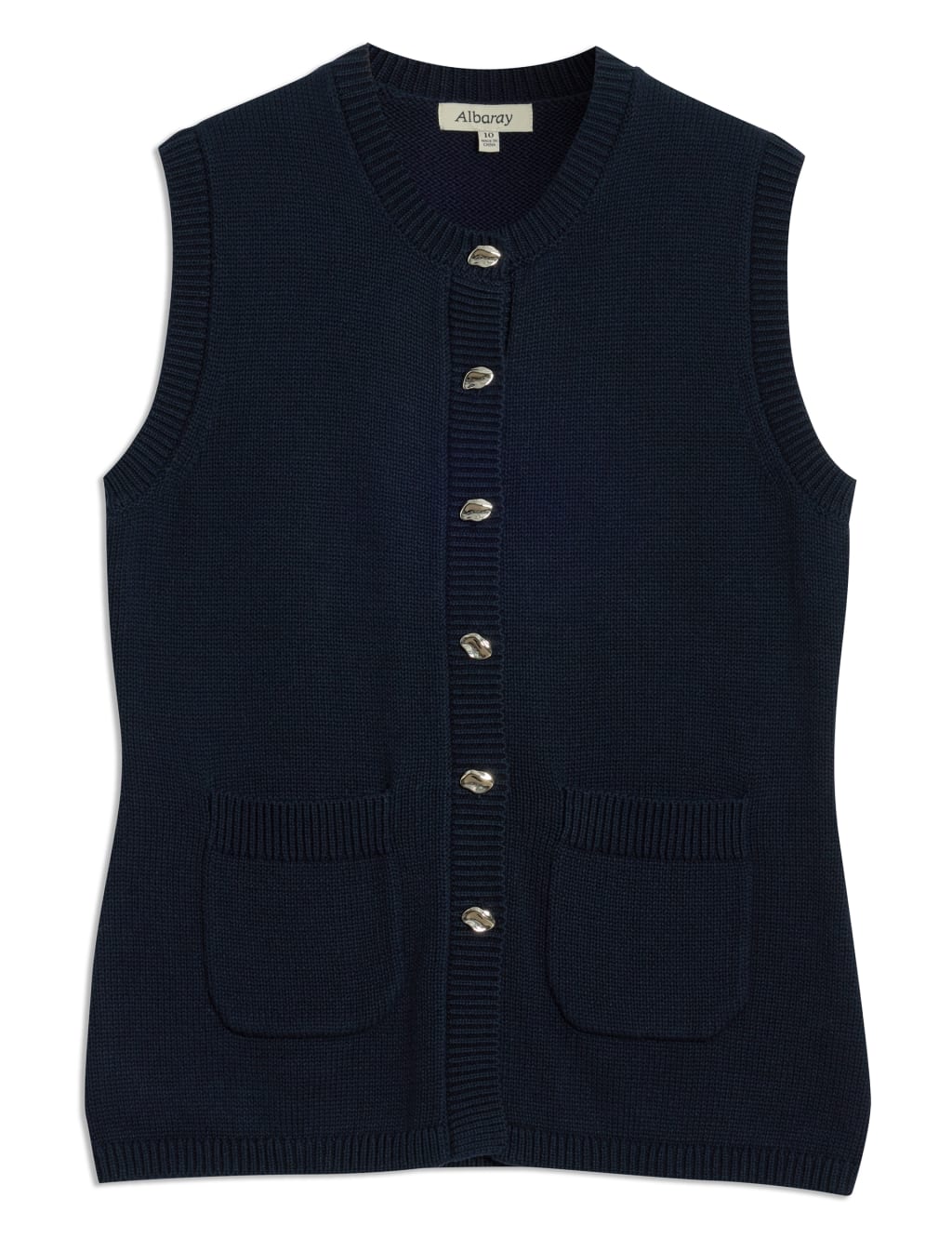 Pure Cotton Knitted Longline Waistcoat 2 of 5