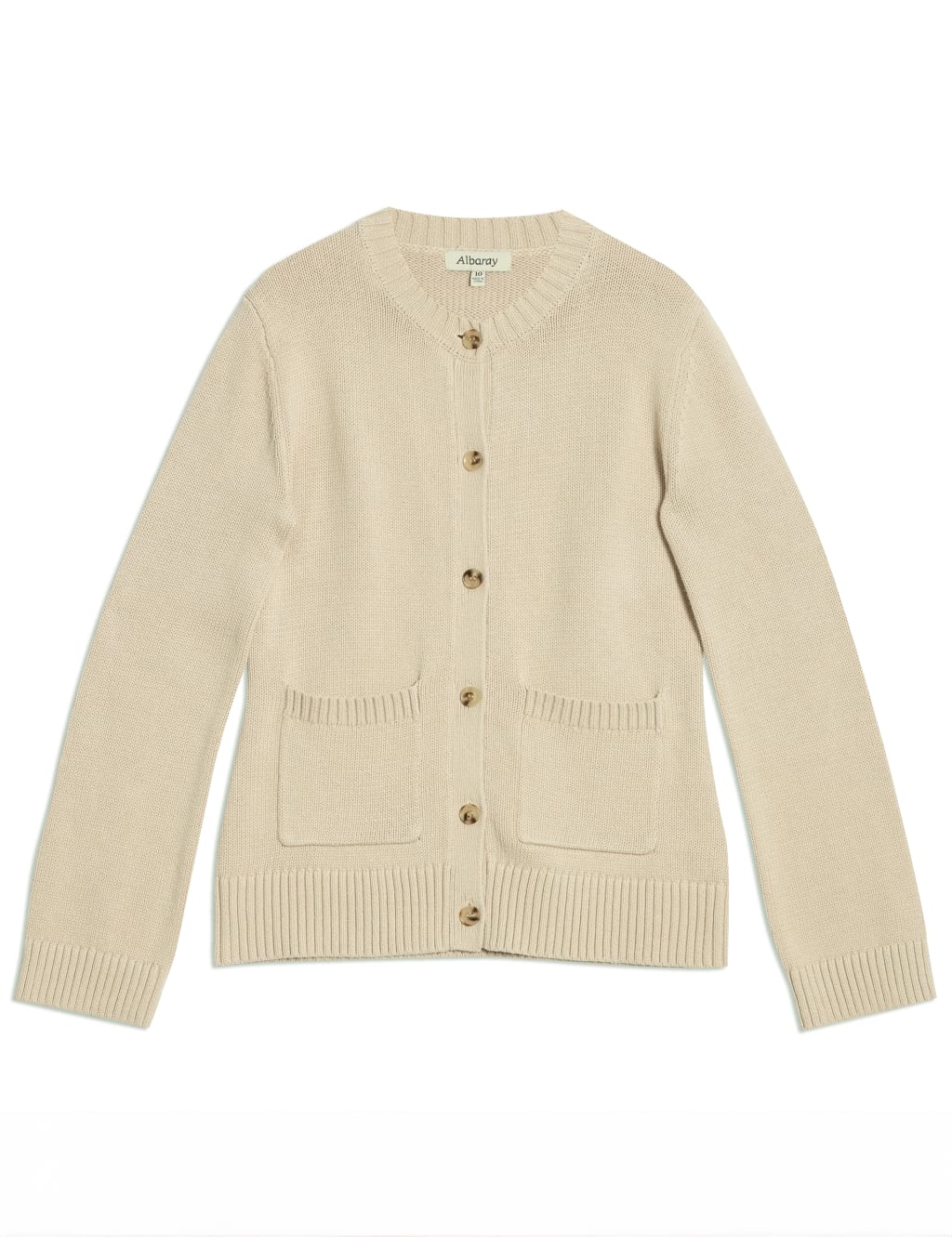 Pure Cotton Crew Neck Fitted Cardigan 2 of 6