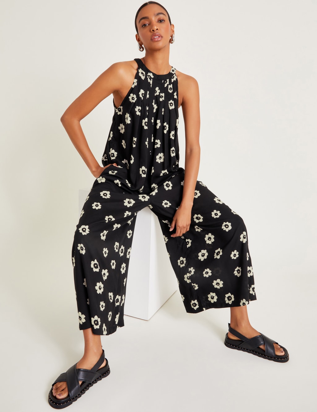 Floral Sleeveless Wide Leg Jumpsuit Monsoon M S
