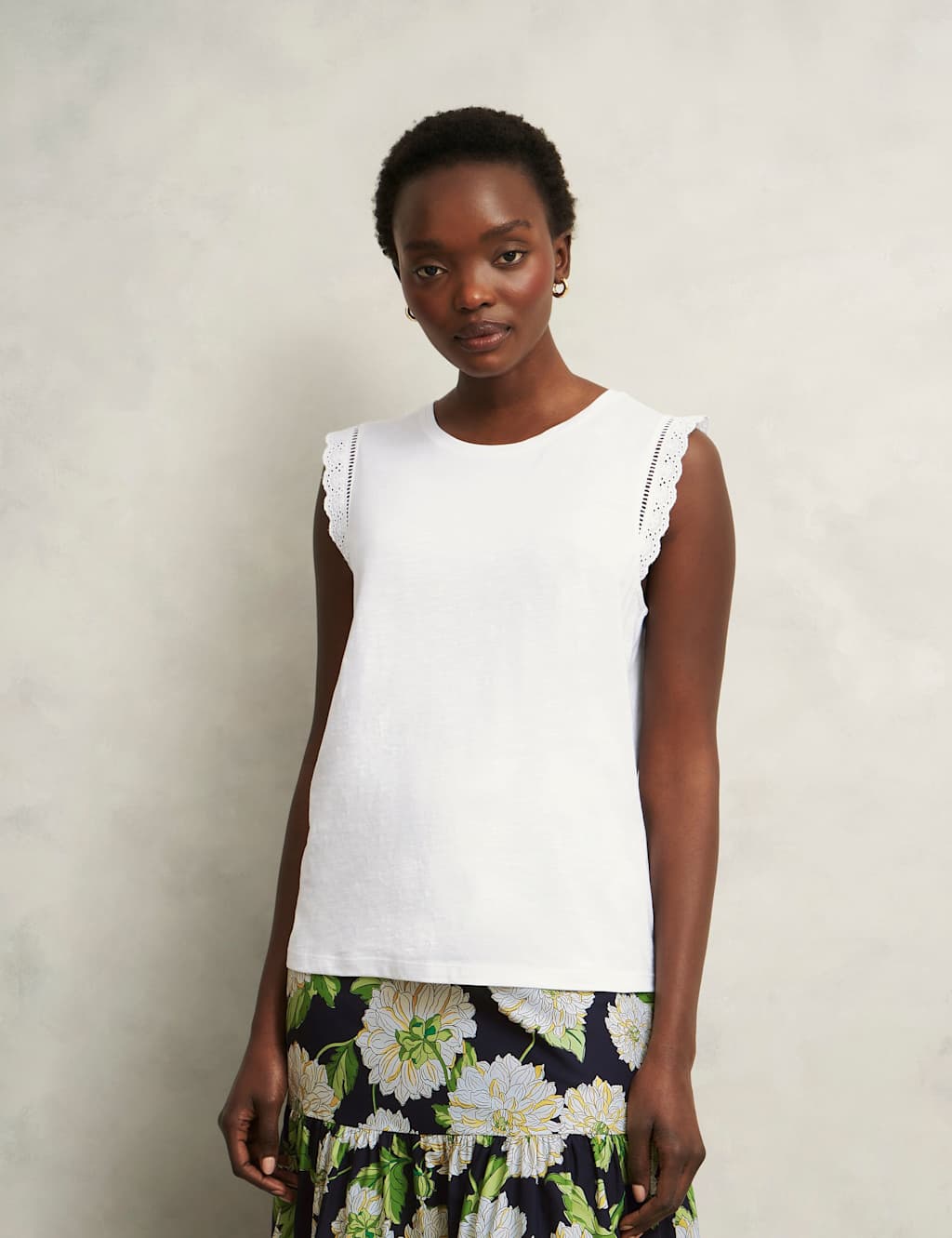 Pure Cotton Broderie Relaxed Blouse 3 of 7