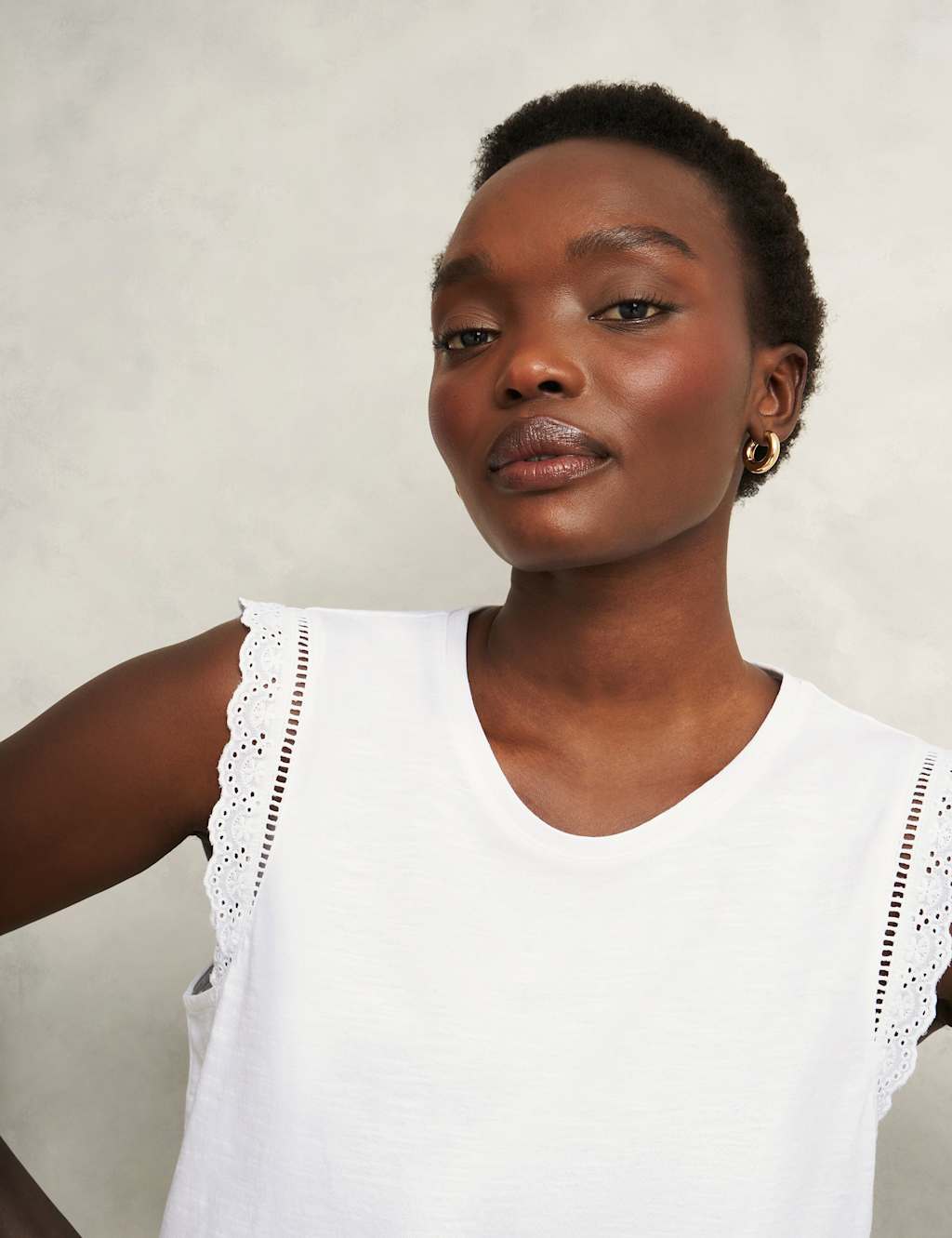 Pure Cotton Broderie Relaxed Blouse 4 of 7