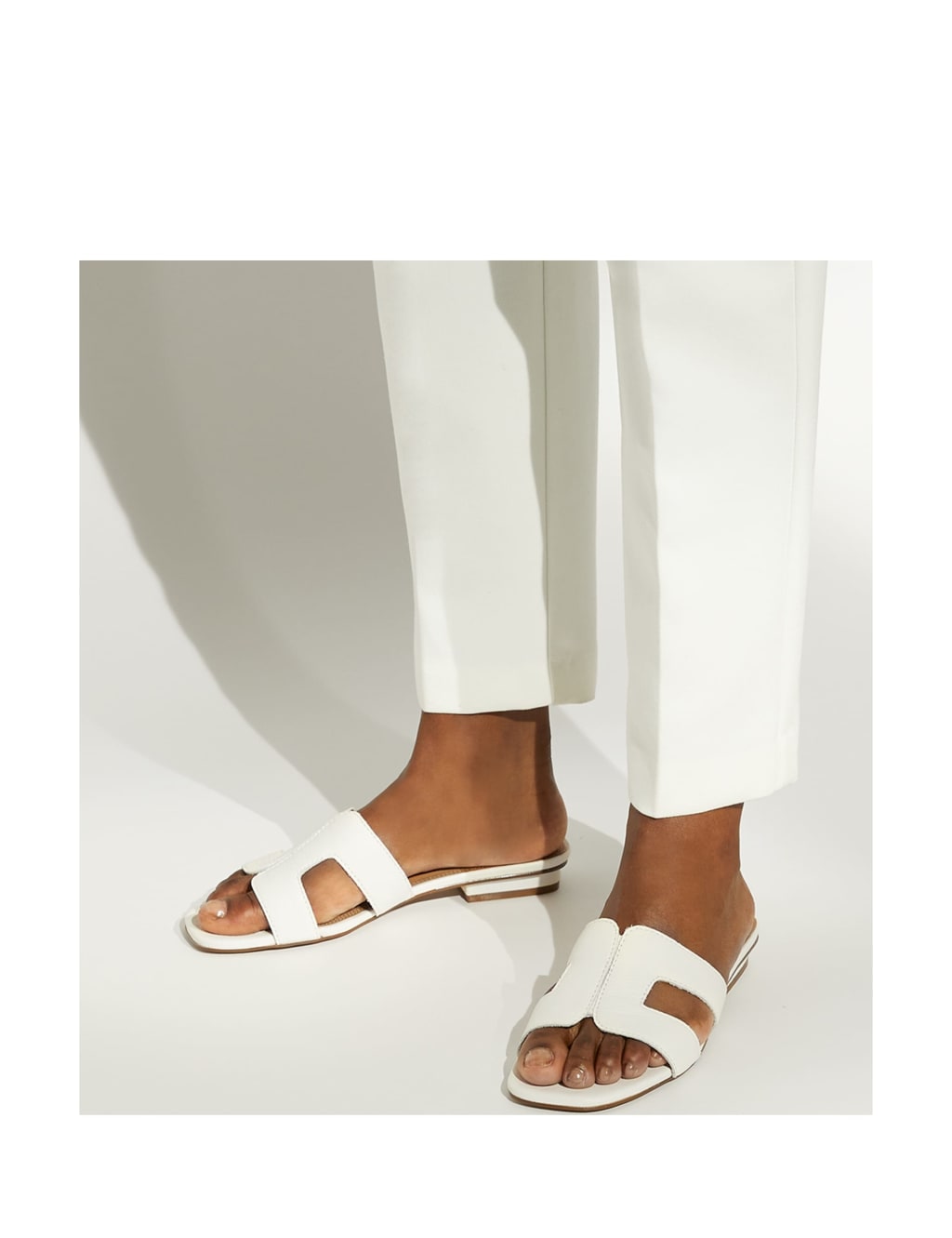 Wide Fit Leather Flat Sliders 4 of 6