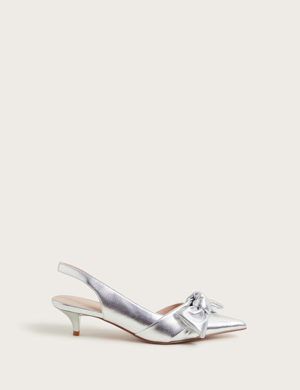 Metallic Kitten Heel Slingback Sandals Monsoon M S