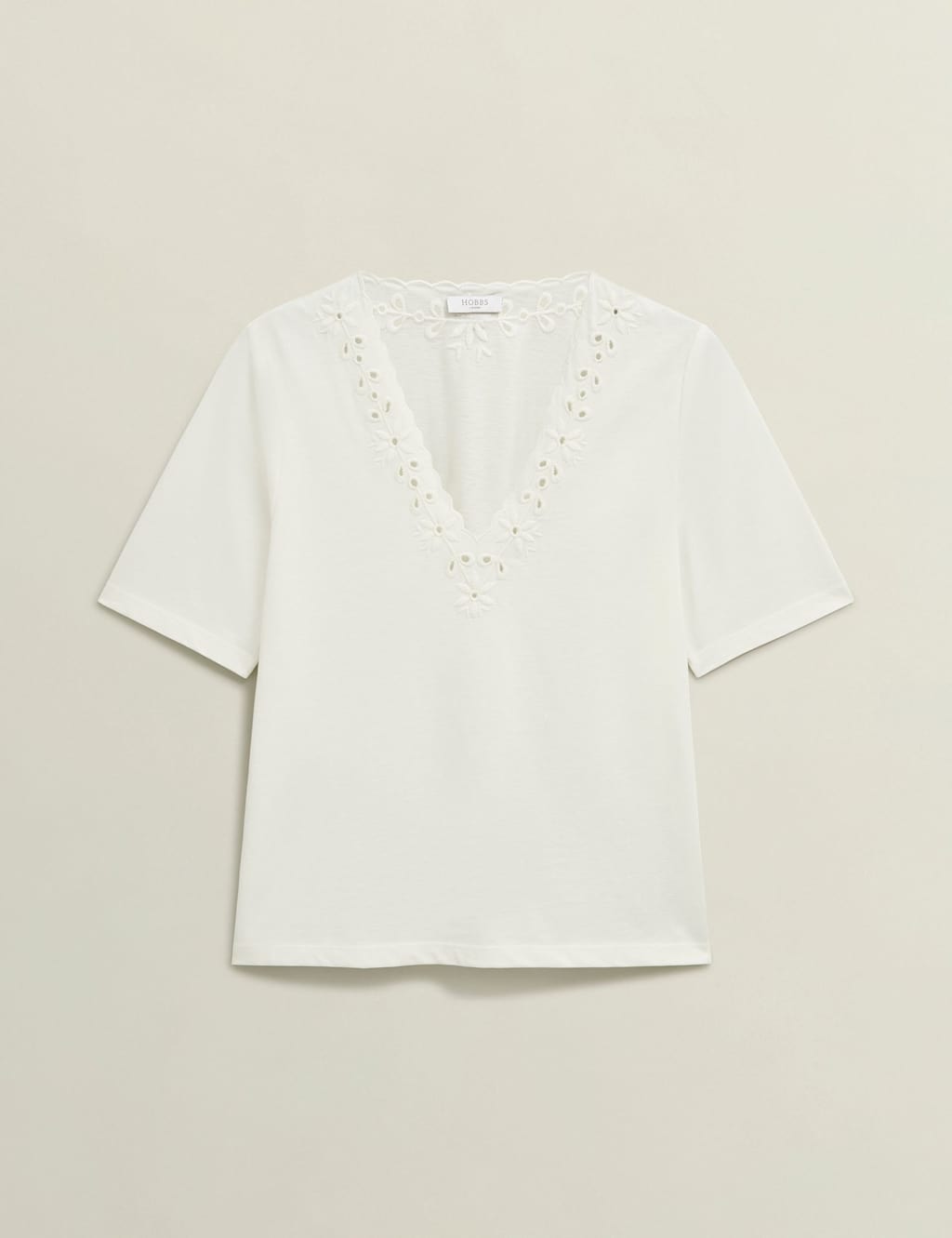 Pure Cotton Broderie V-Neck Blouse 2 of 7