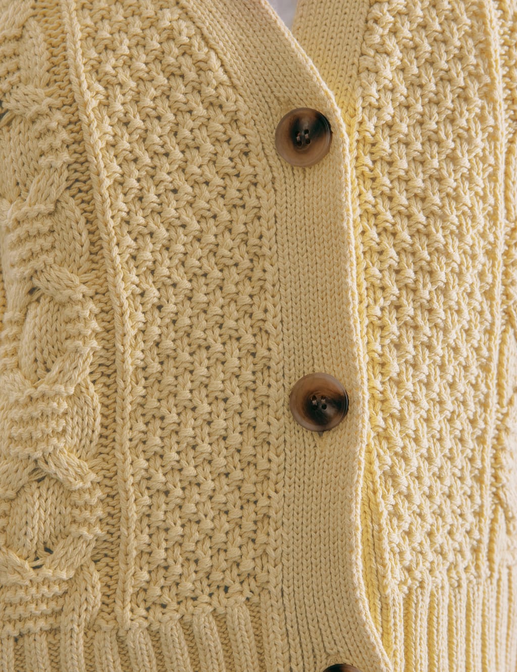 Pure Cotton Cable Knit V-Neck Button Through Knitted Vest 6 of 6