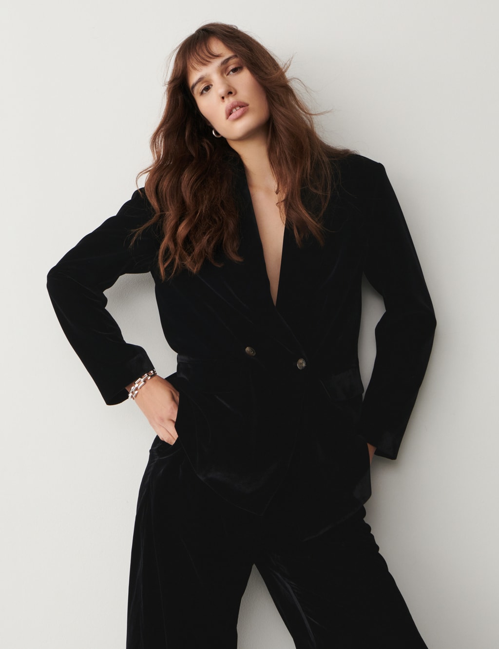 Velvet Double Breasted Blazer 3 of 3