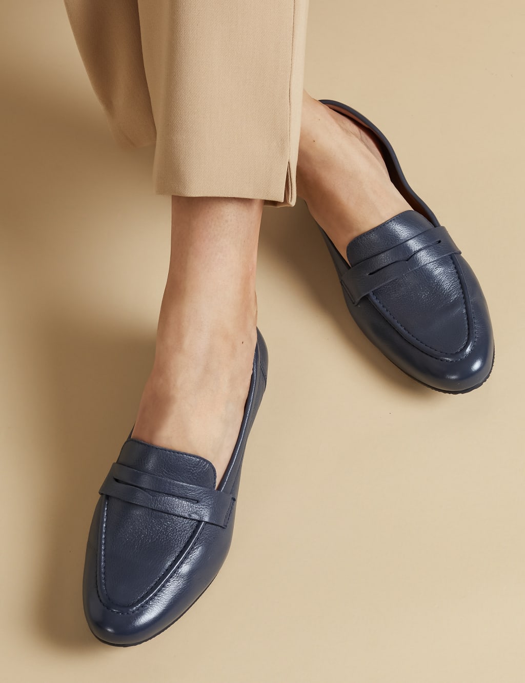 Wide Fit Leather Flatform Pumps 1 of 6
