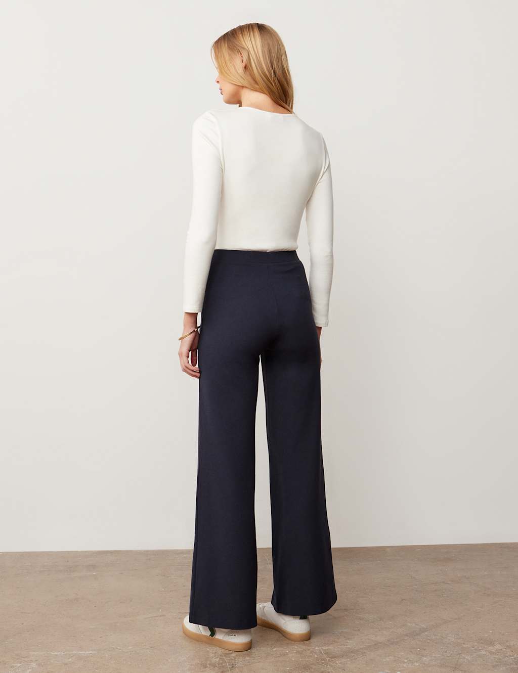 Jersey Elasticated Waist Wide Leg Trousers 3 of 4
