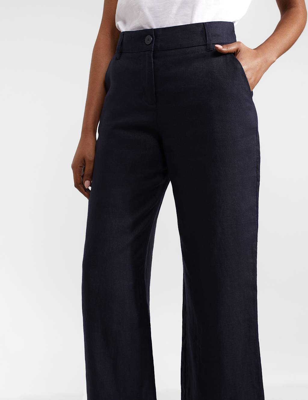 Pure Linen Wide Leg Trousers 5 of 7