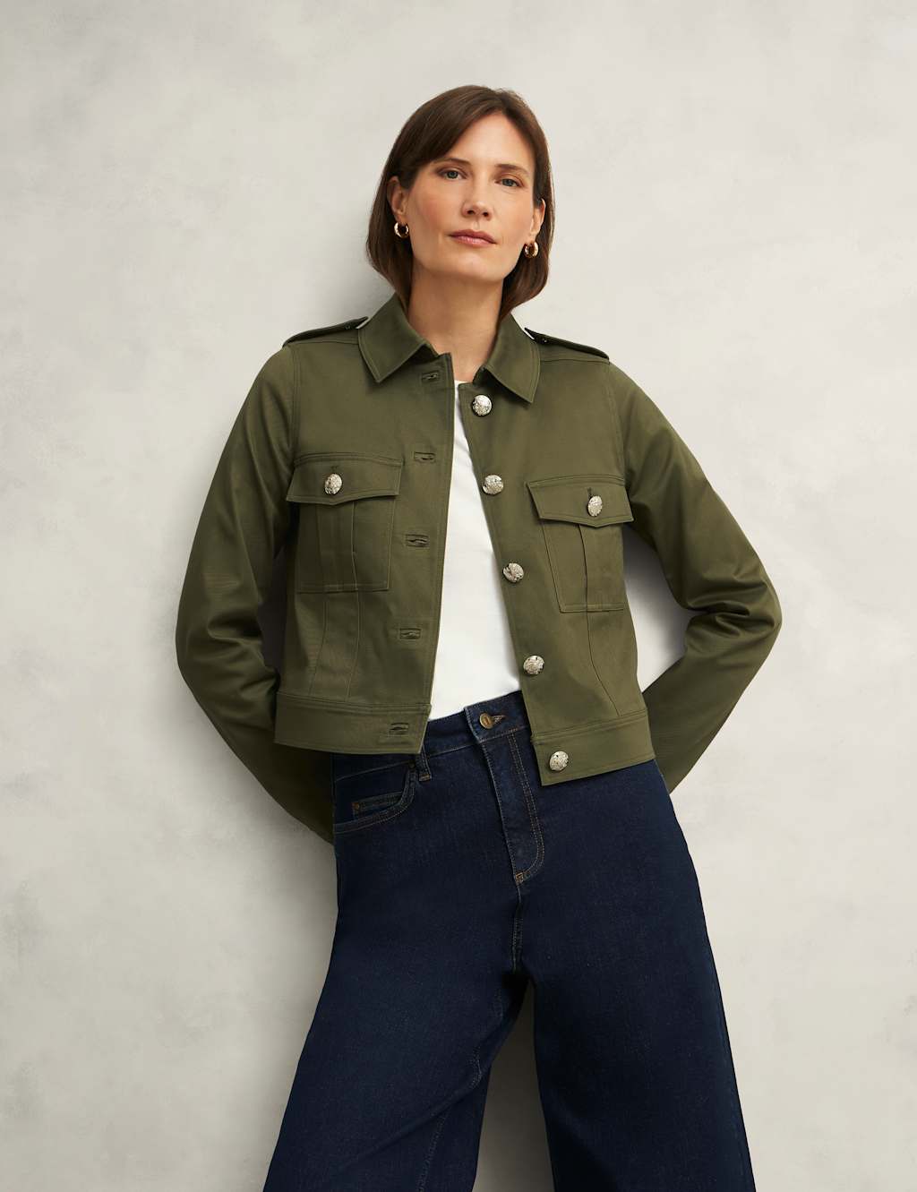 Cotton Rich Collarless Jacket 5 of 10