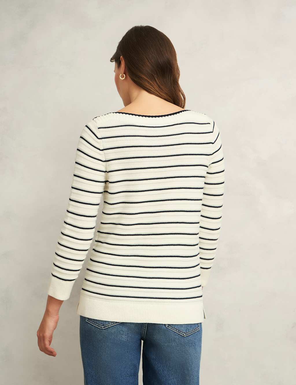 Pure Cotton Striped Textured Jumper 5 of 8