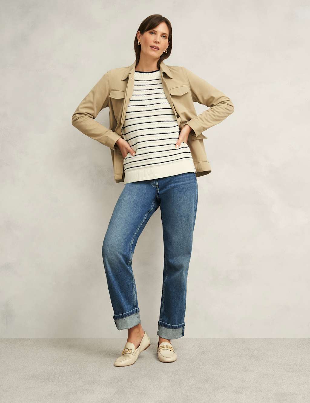 Pure Cotton Striped Textured Jumper 6 of 8