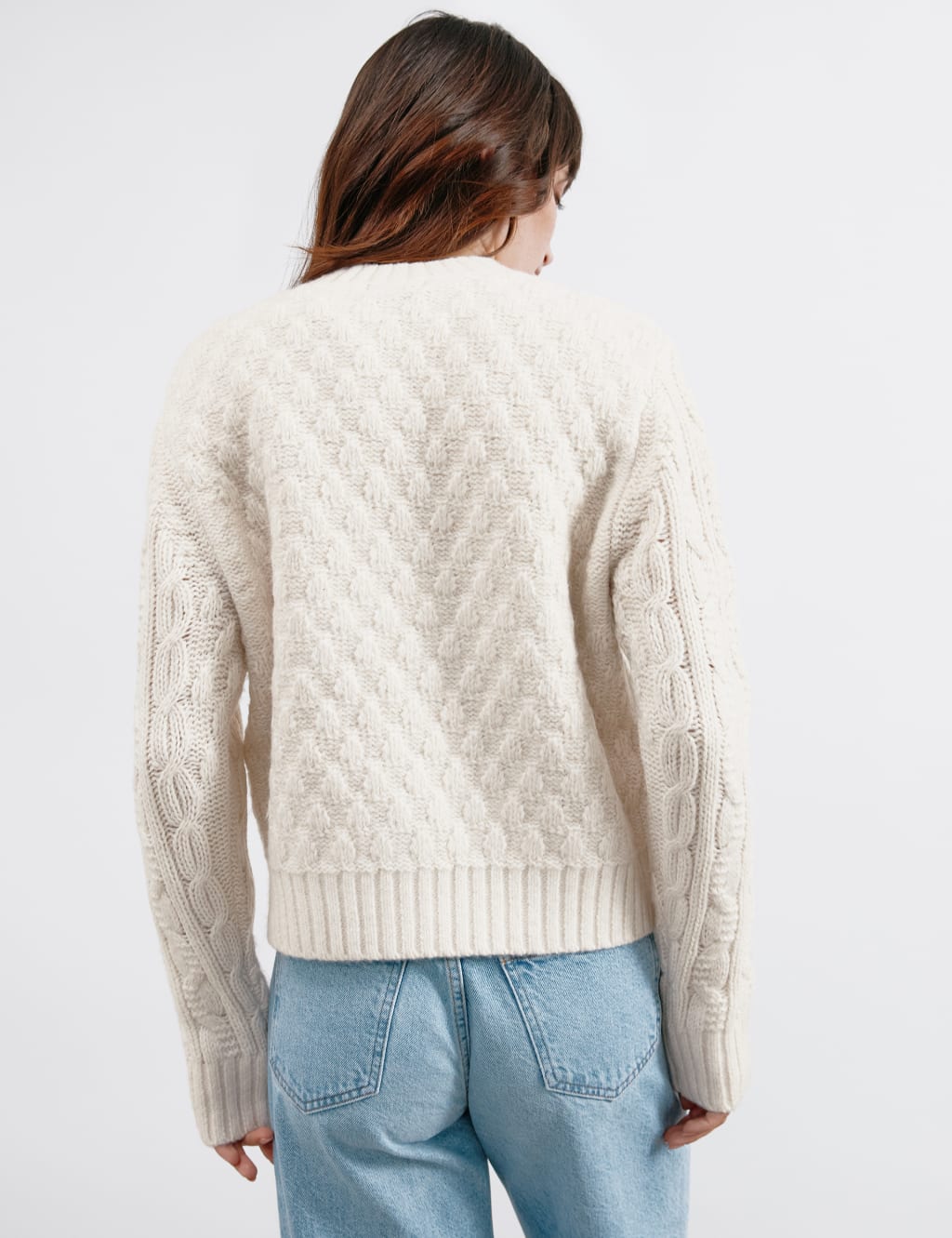 Cable Knit Crew Neck Cardigan 5 of 5