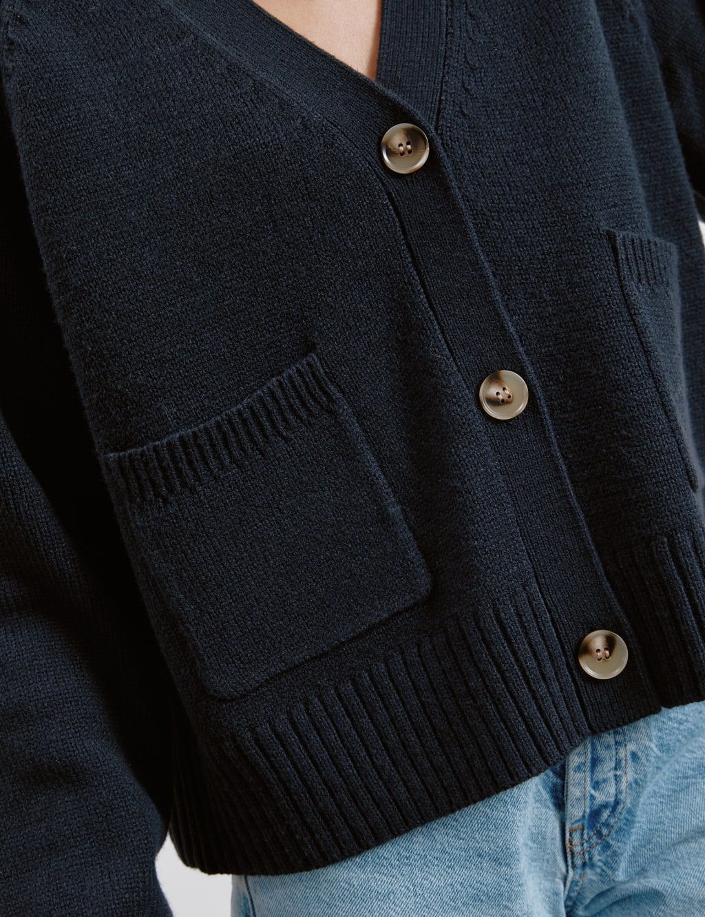 Relaxed V-Neck Cardigan with Wool 5 of 5
