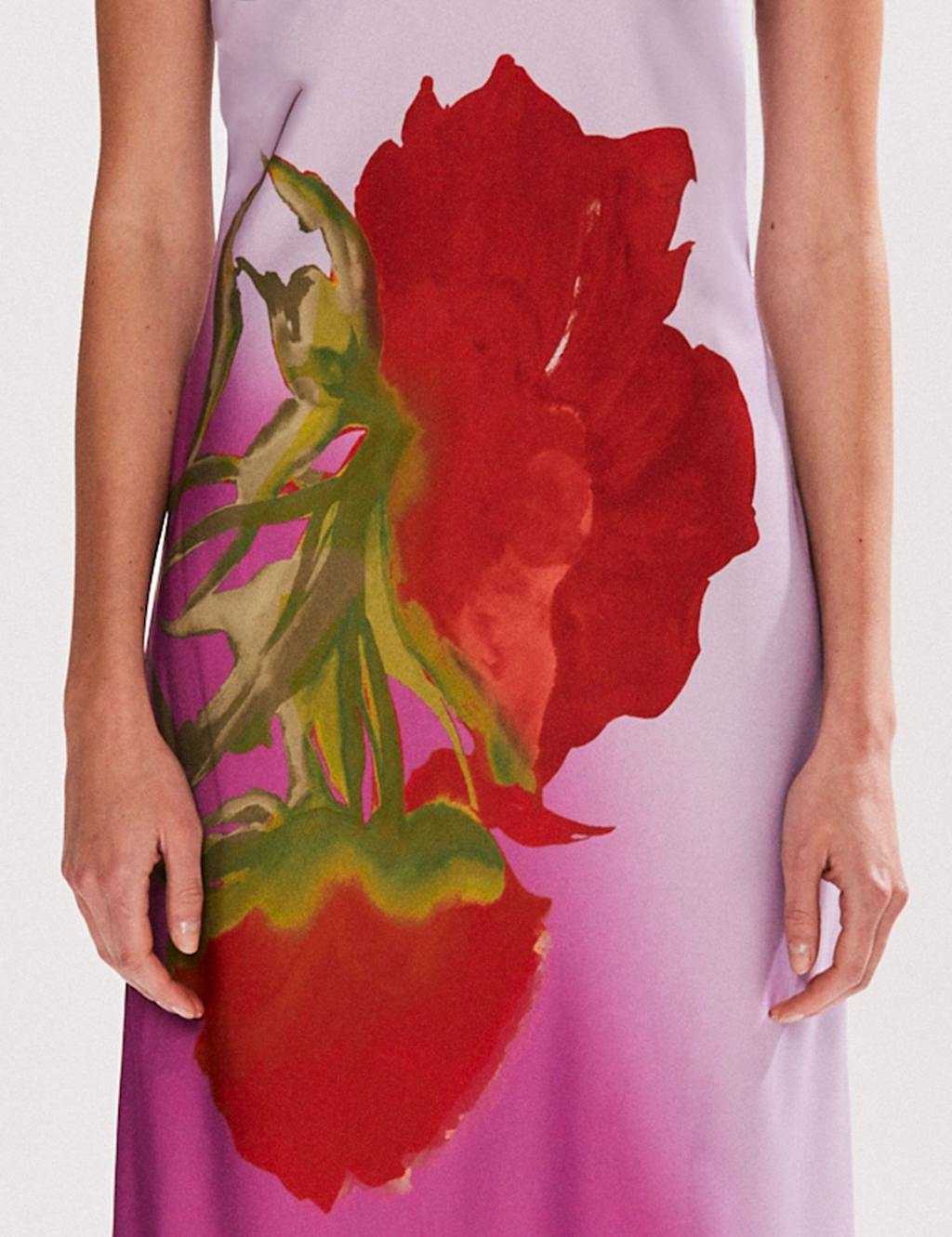 Floral Halter Neck Maxi Column Dress 4 of 4