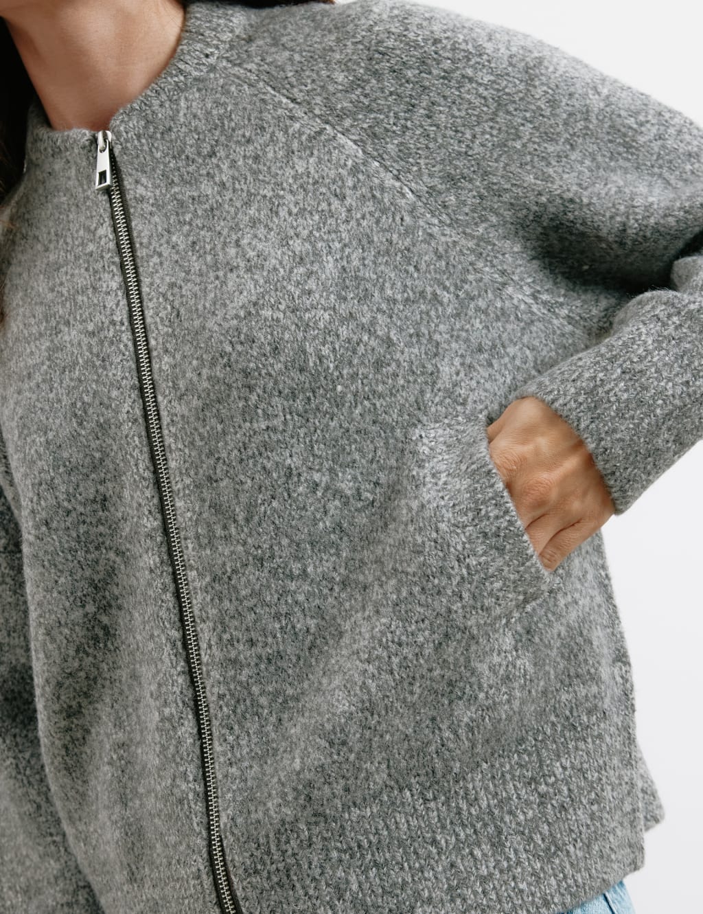 Knitted Bomber Jacket with Wool 5 of 5