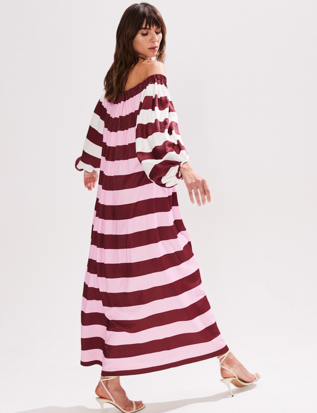 Striped Bandeau Maxi Relaxed Swing Dress 3 of 3