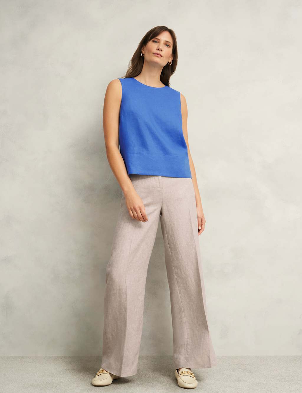Pure Linen Round Neck Vest Top 3 of 8