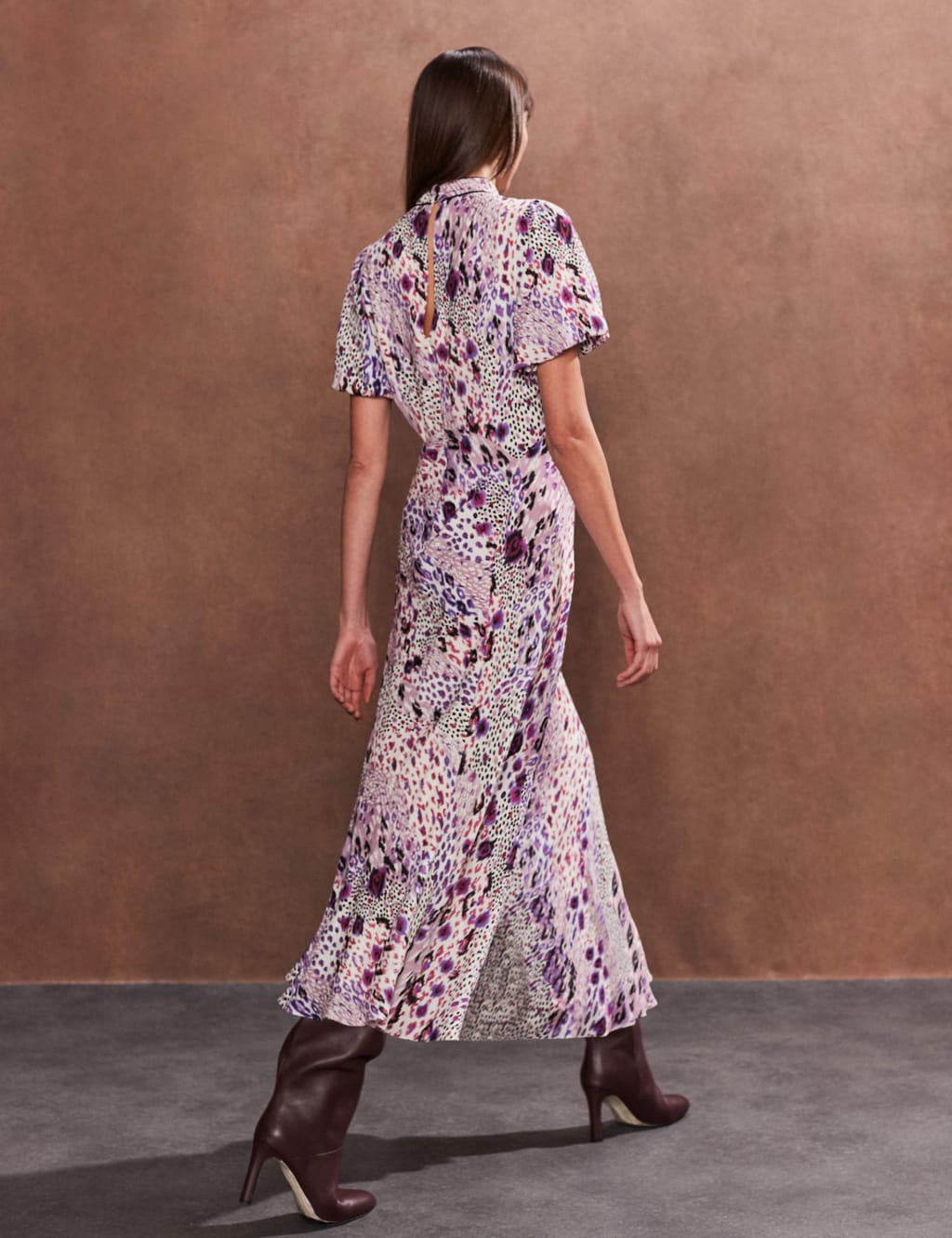 Animal Print High Neck Midaxi Tea Dress 2 of 4