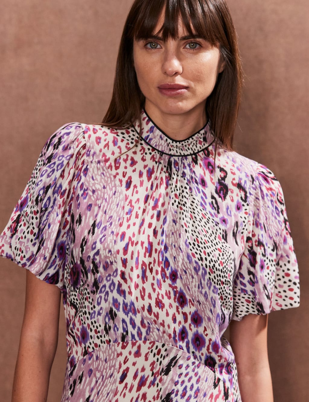Animal Print High Neck Midaxi Tea Dress 3 of 4