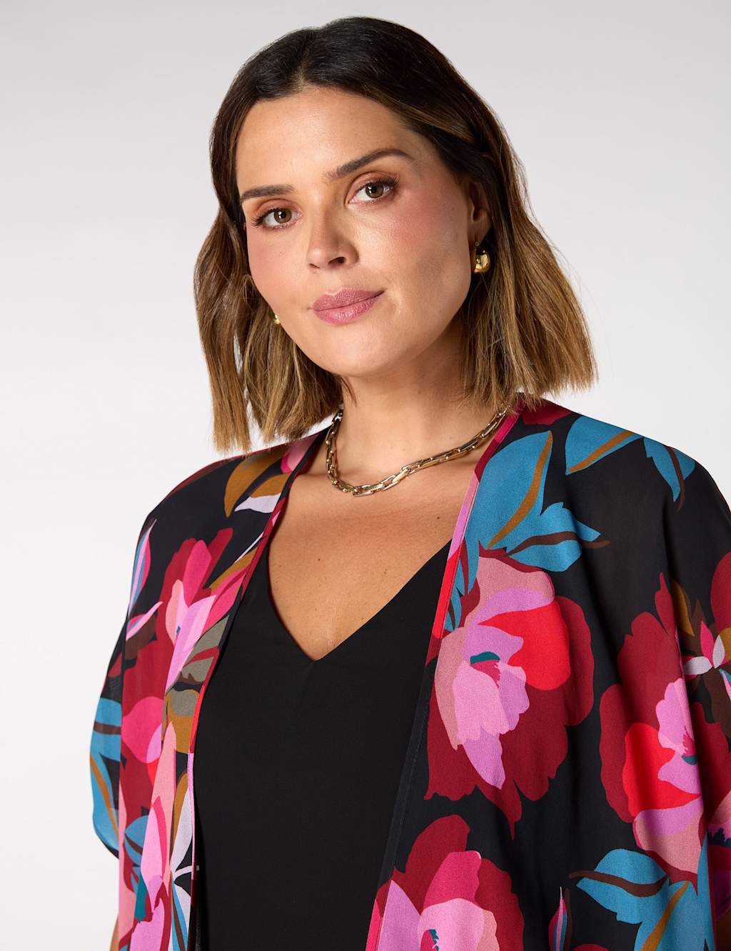 Floral Collarless Kimono Top 4 of 5