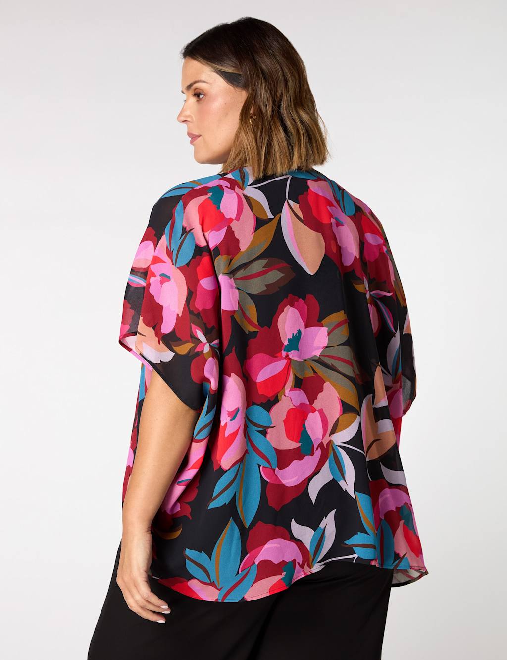 Floral Collarless Kimono Top 5 of 5