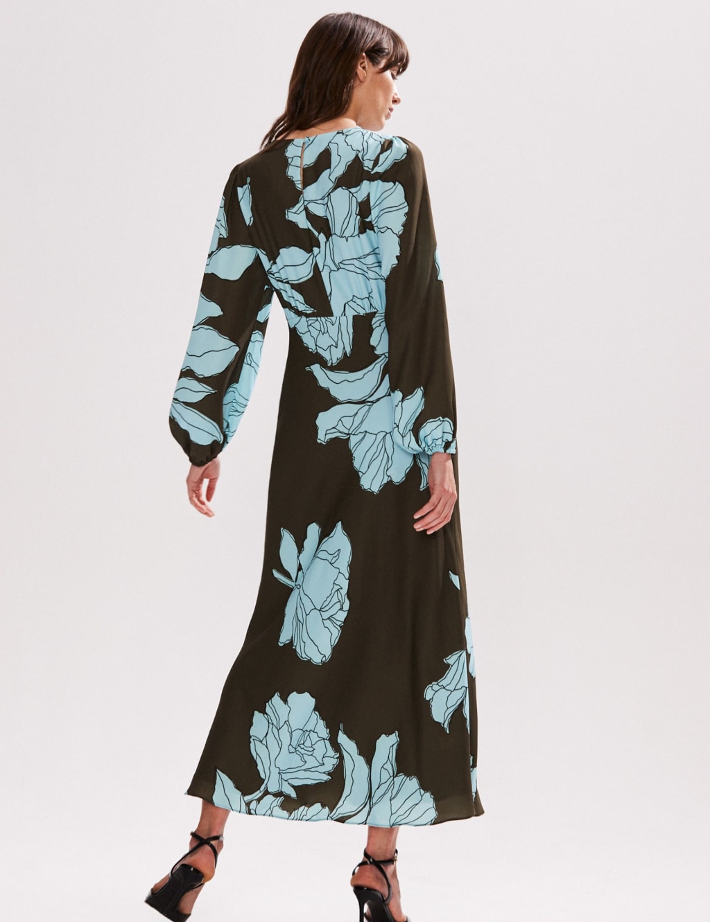 Floral Twist Front Midi Tea Dress 3 of 4