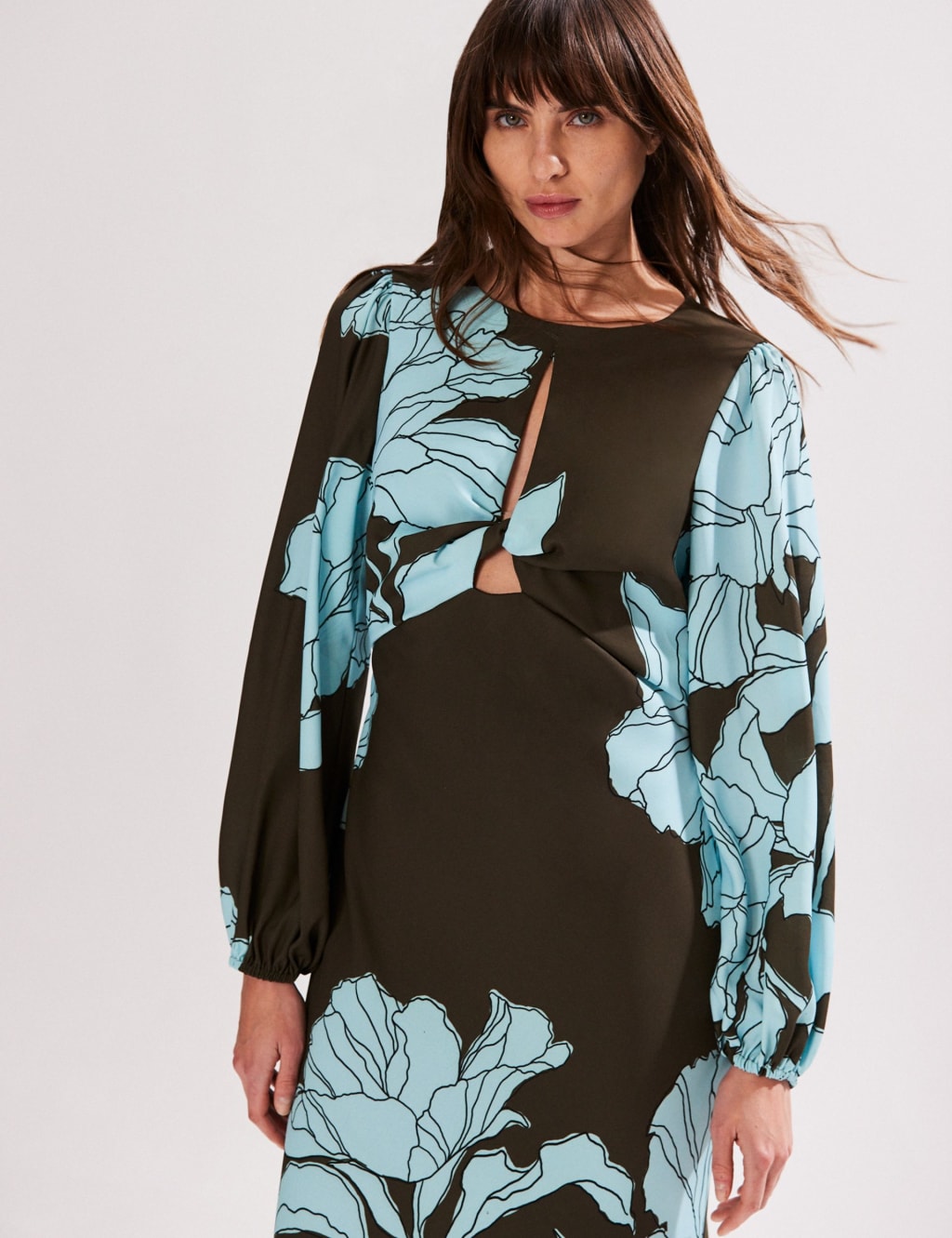 Floral Twist Front Midi Tea Dress 4 of 4