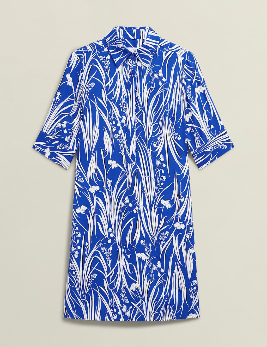Floral Collared Knee Length Shift Dress 2 of 9