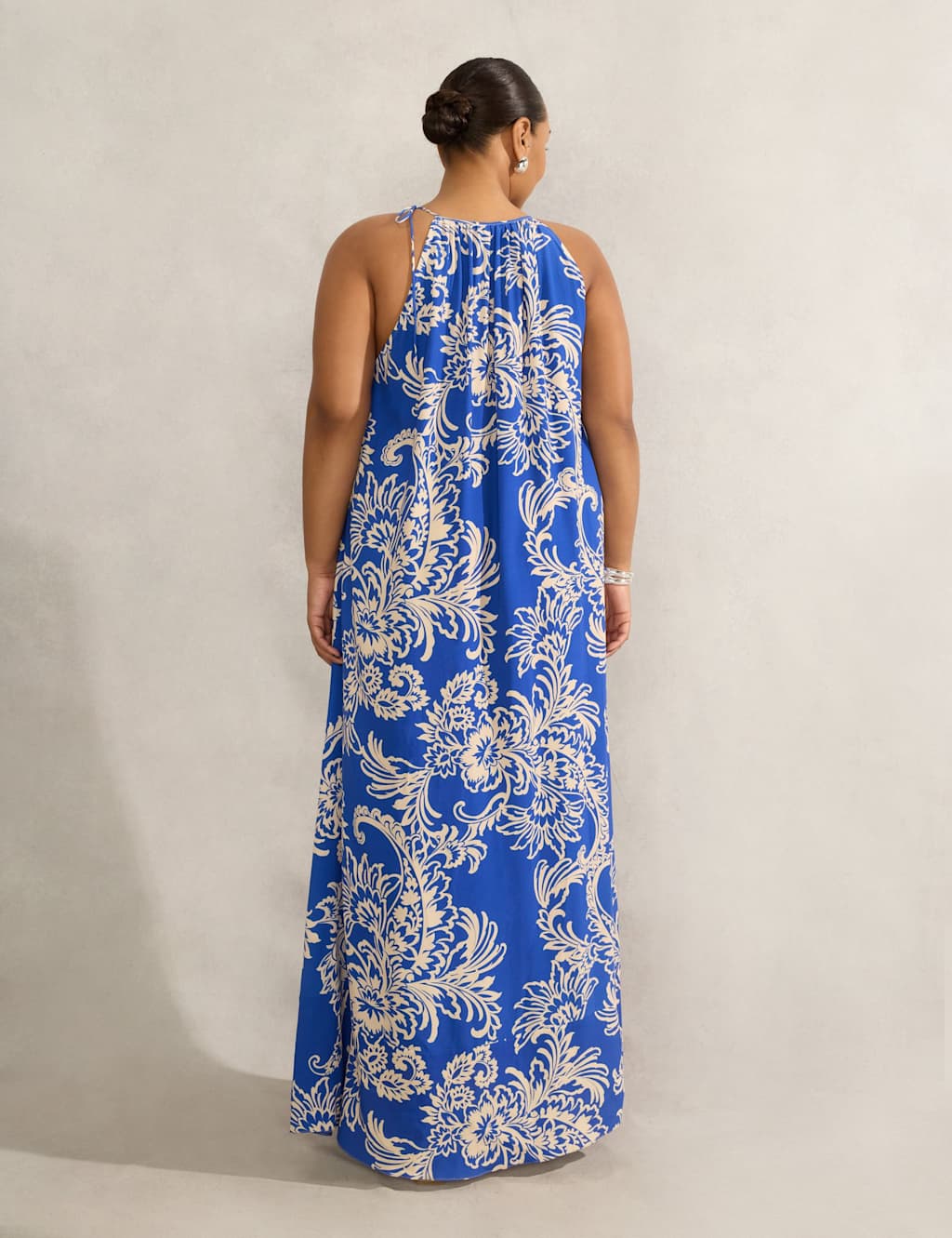 Floral Halter Neck Keyhole Midaxi Tea Dress 5 of 6
