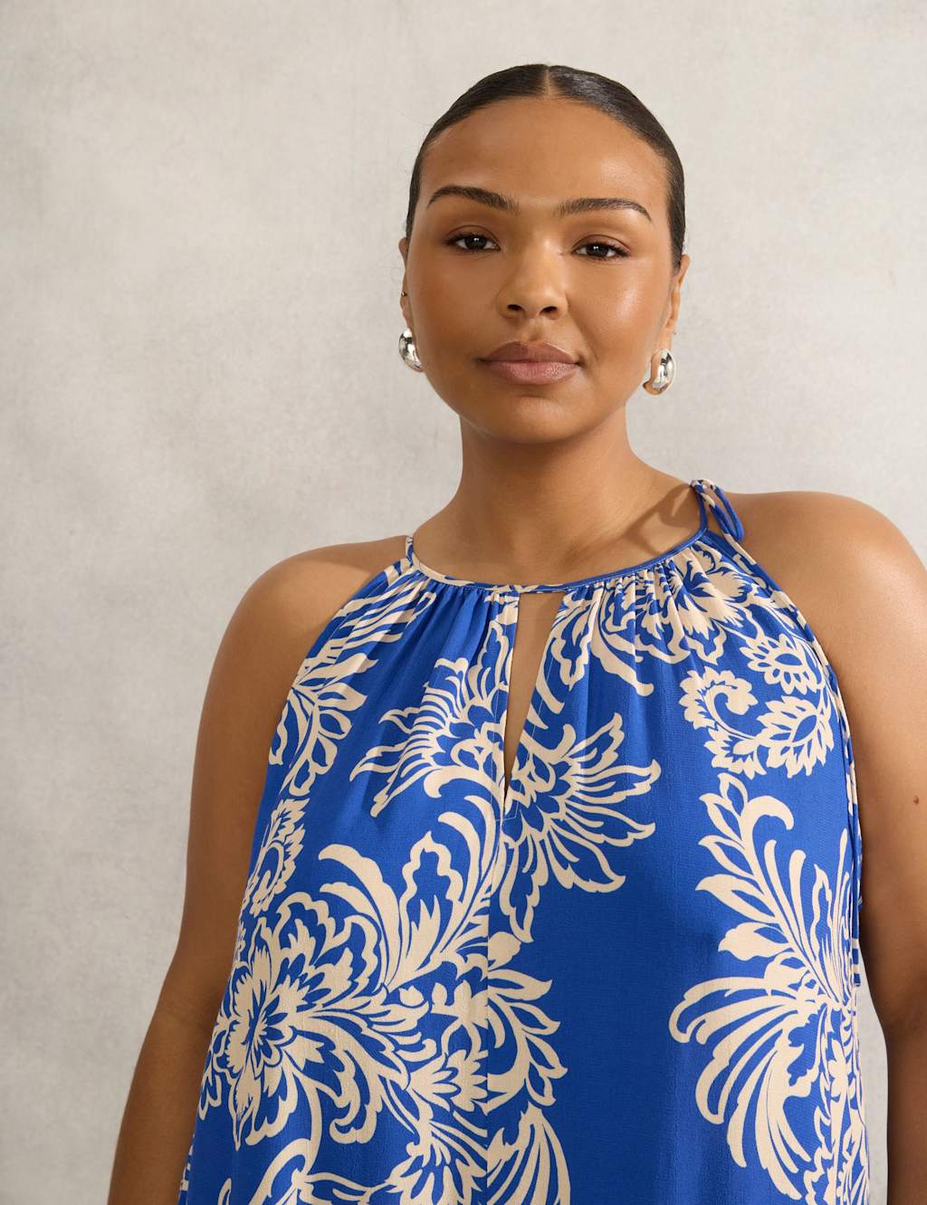 Floral Halter Neck Keyhole Midaxi Tea Dress 6 of 6