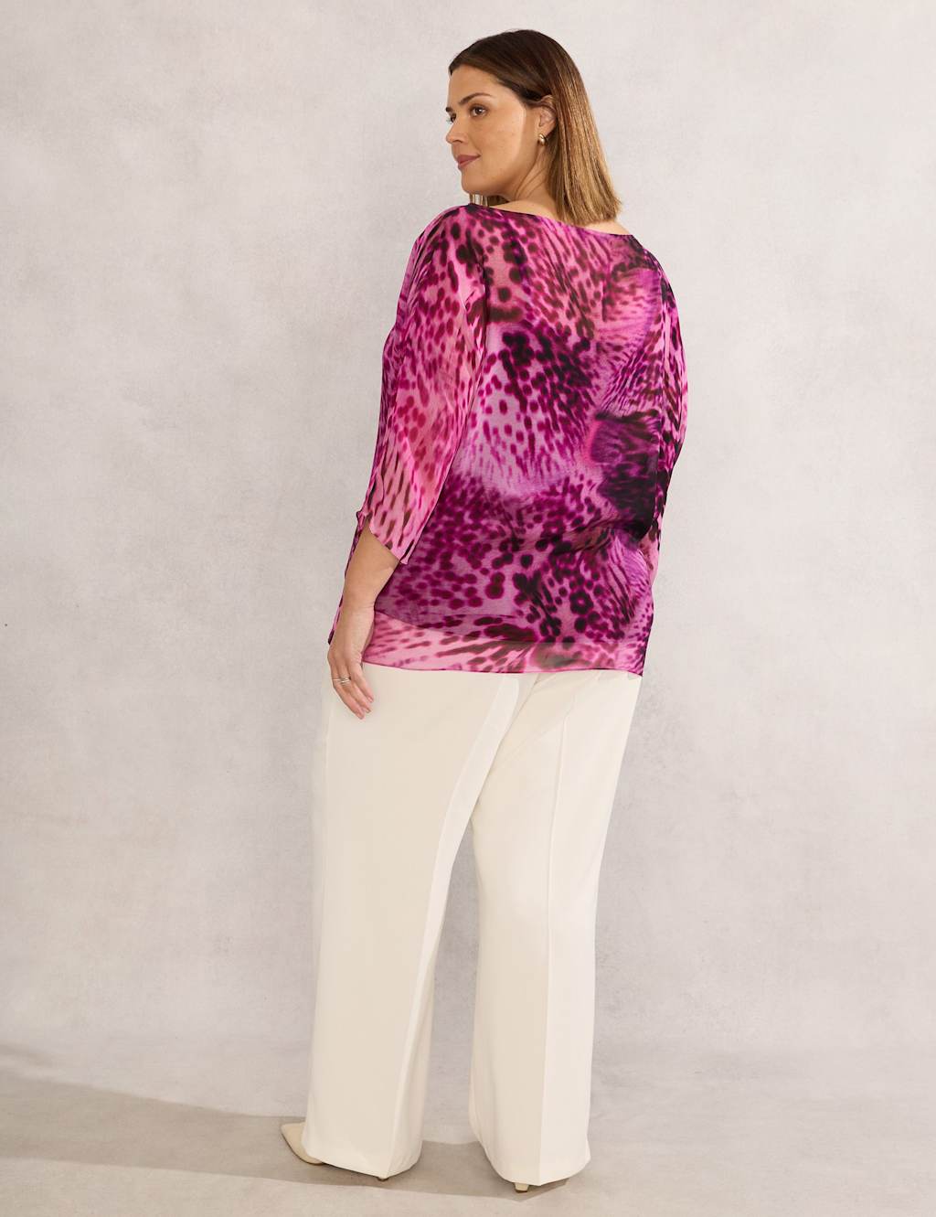 Animal Print Slash Neck Blouse 3 of 4