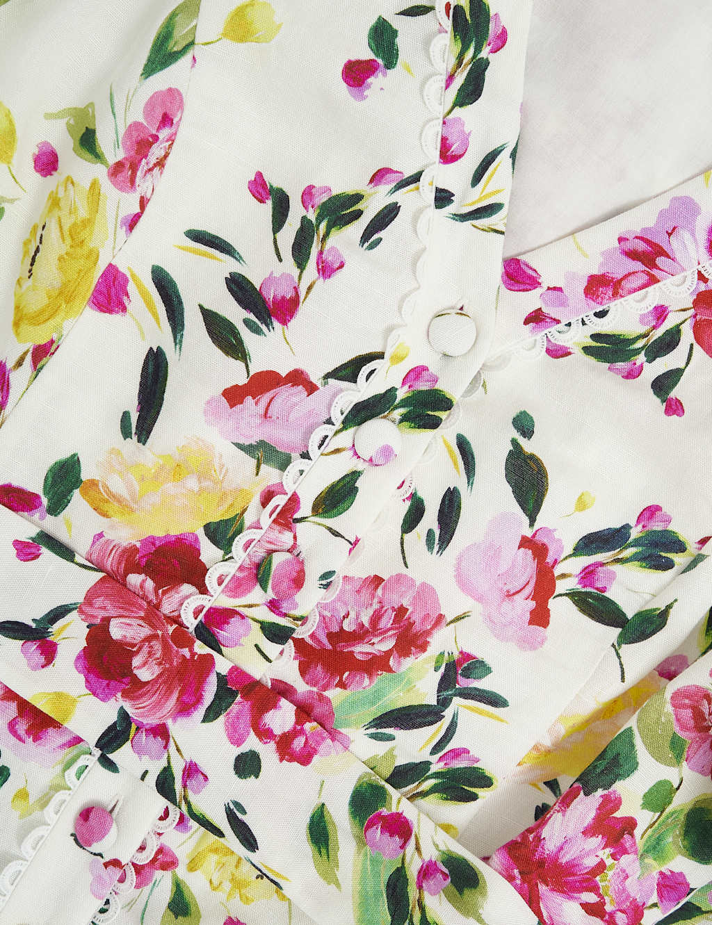 Linen Rich Floral Midaxi Smock Dress 4 of 4
