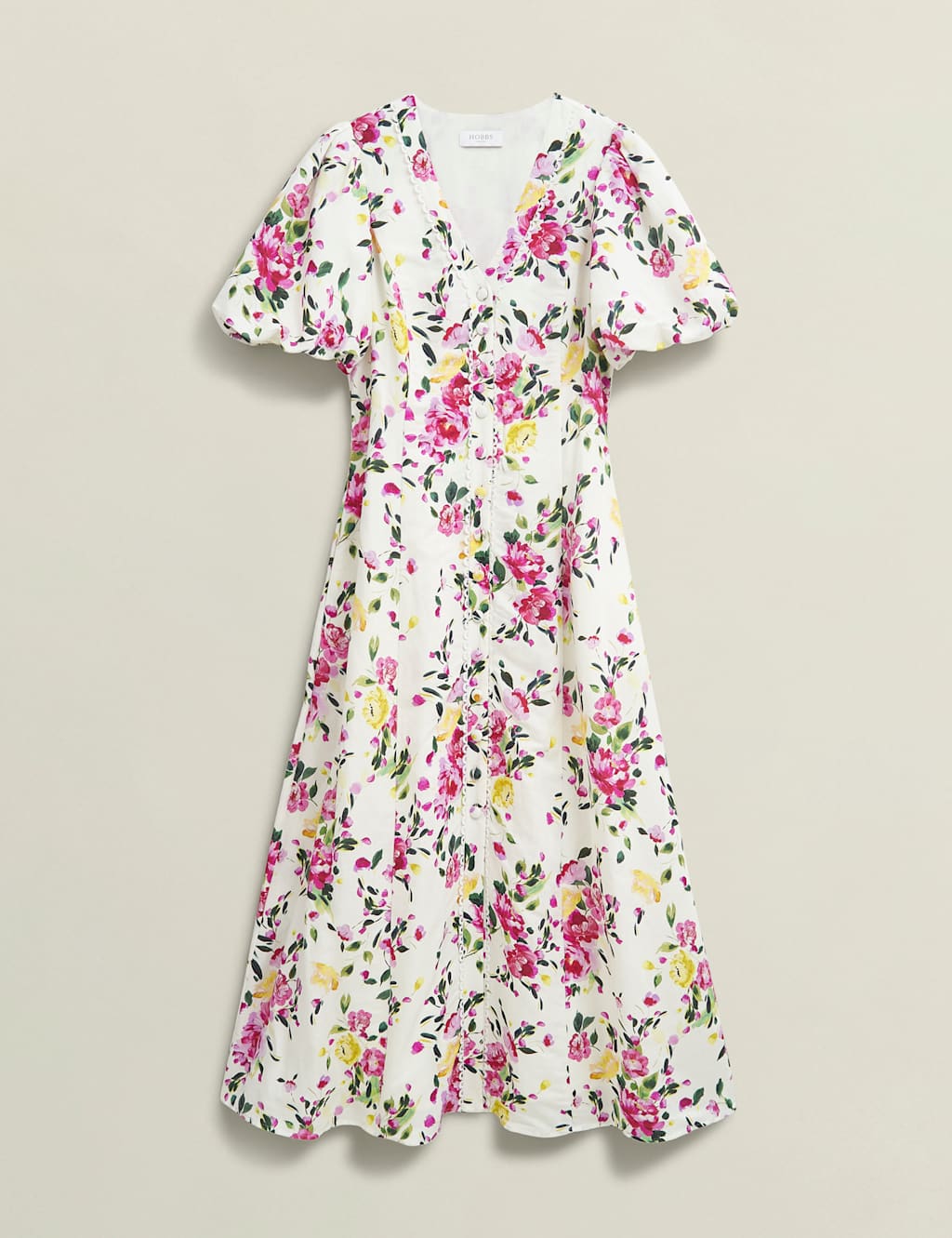 Linen Rich Floral Midaxi Smock Dress 2 of 4