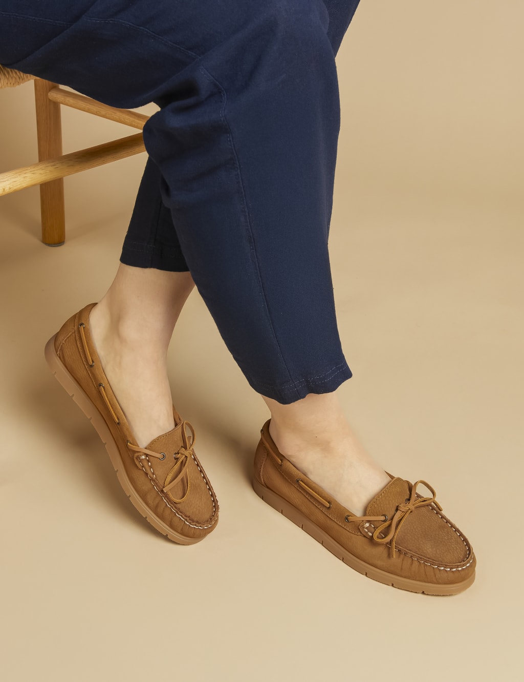Suede Flat Boat Shoes 1 of 7