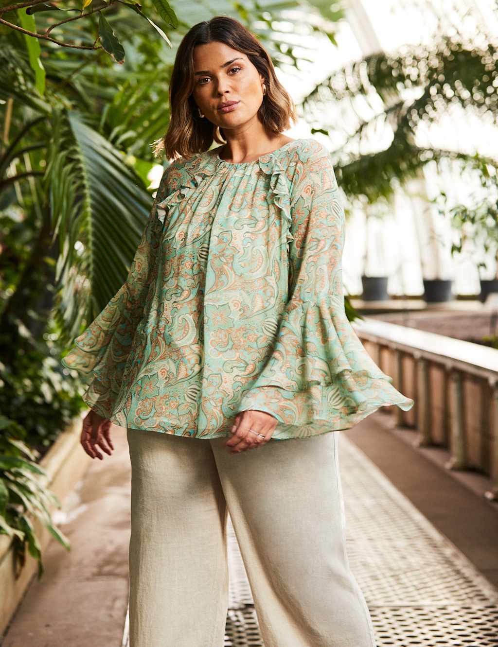 Paisley Round Neck Frill Detail Blouse 2 of 5