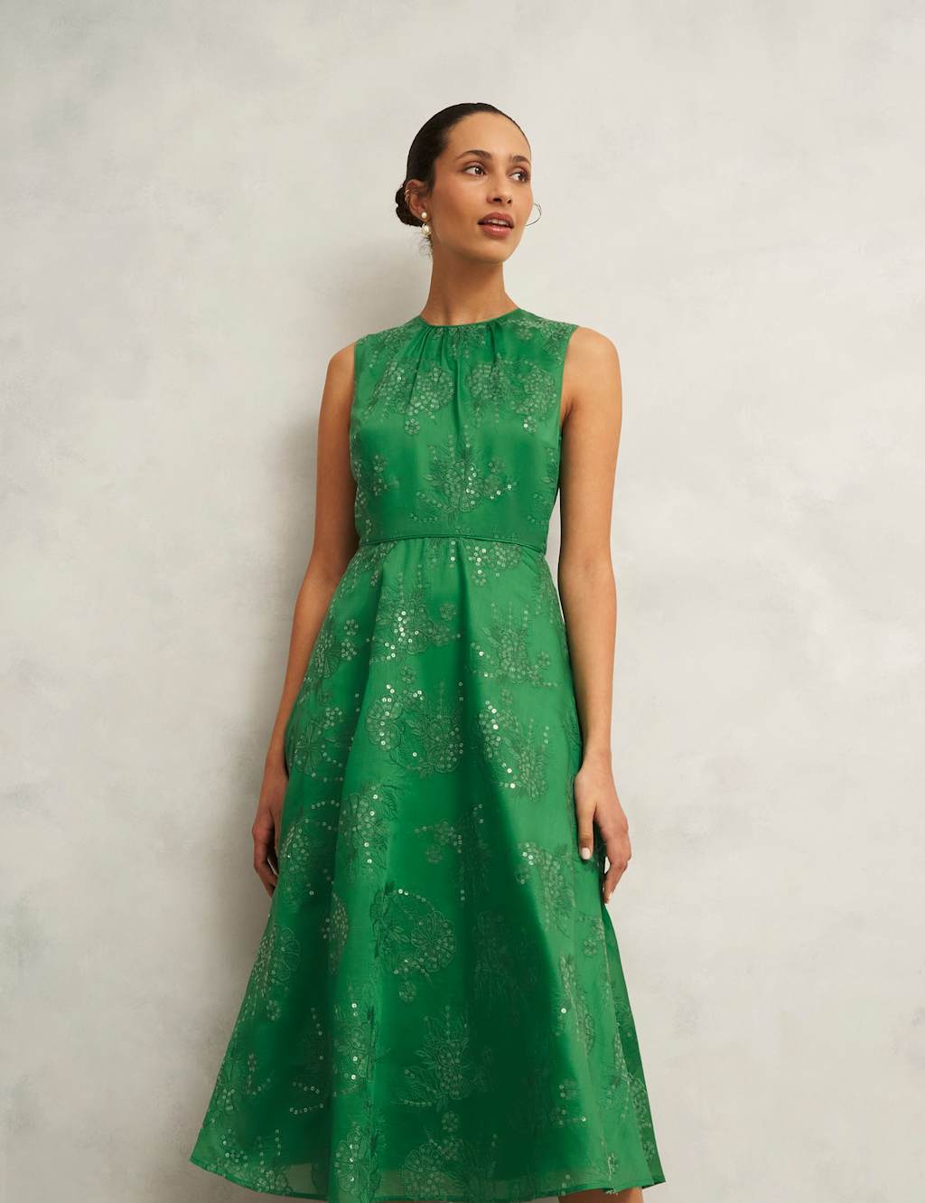 Floral Embroiderd Midi Skater Dress 3 of 7