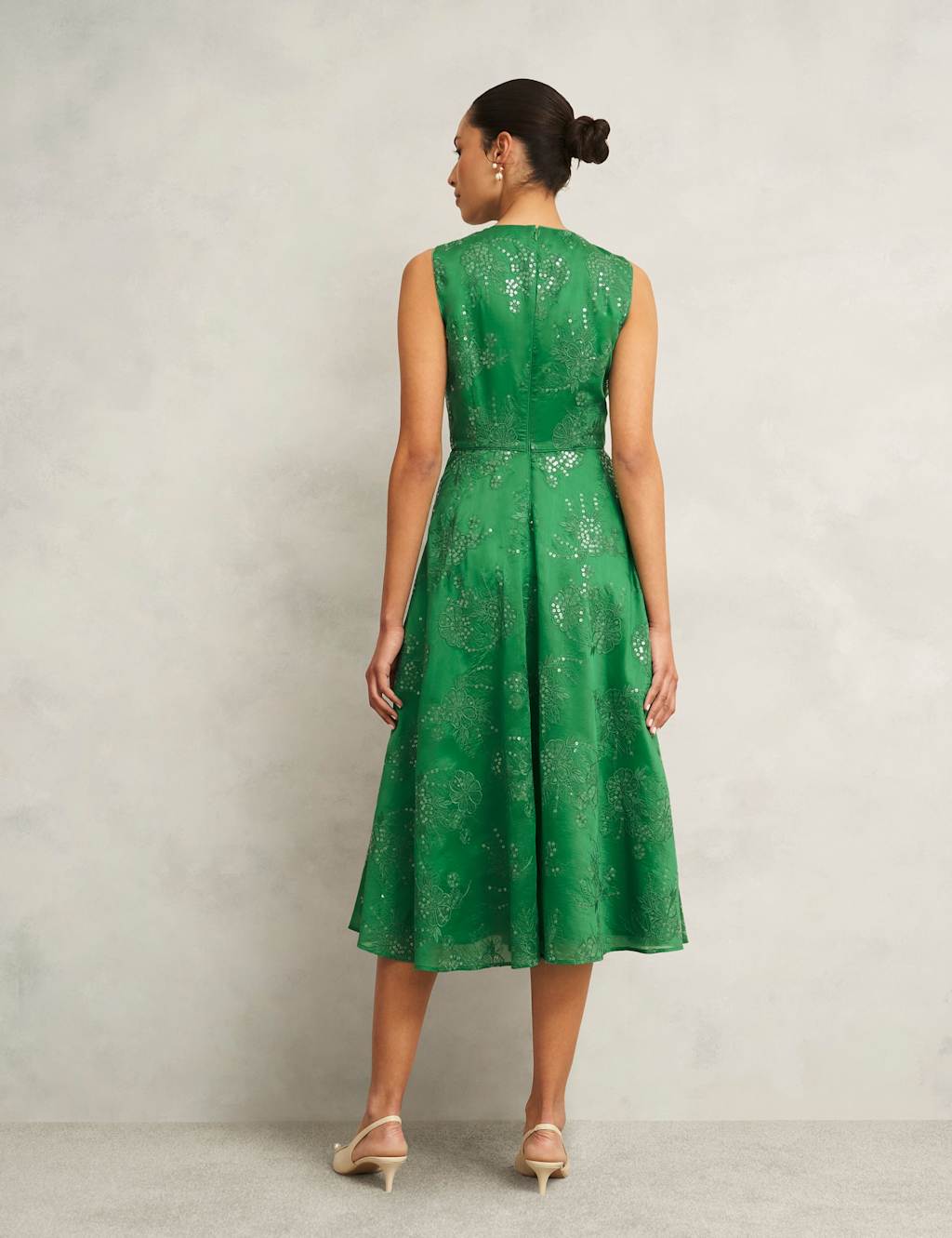 Floral Embroiderd Midi Skater Dress 4 of 7