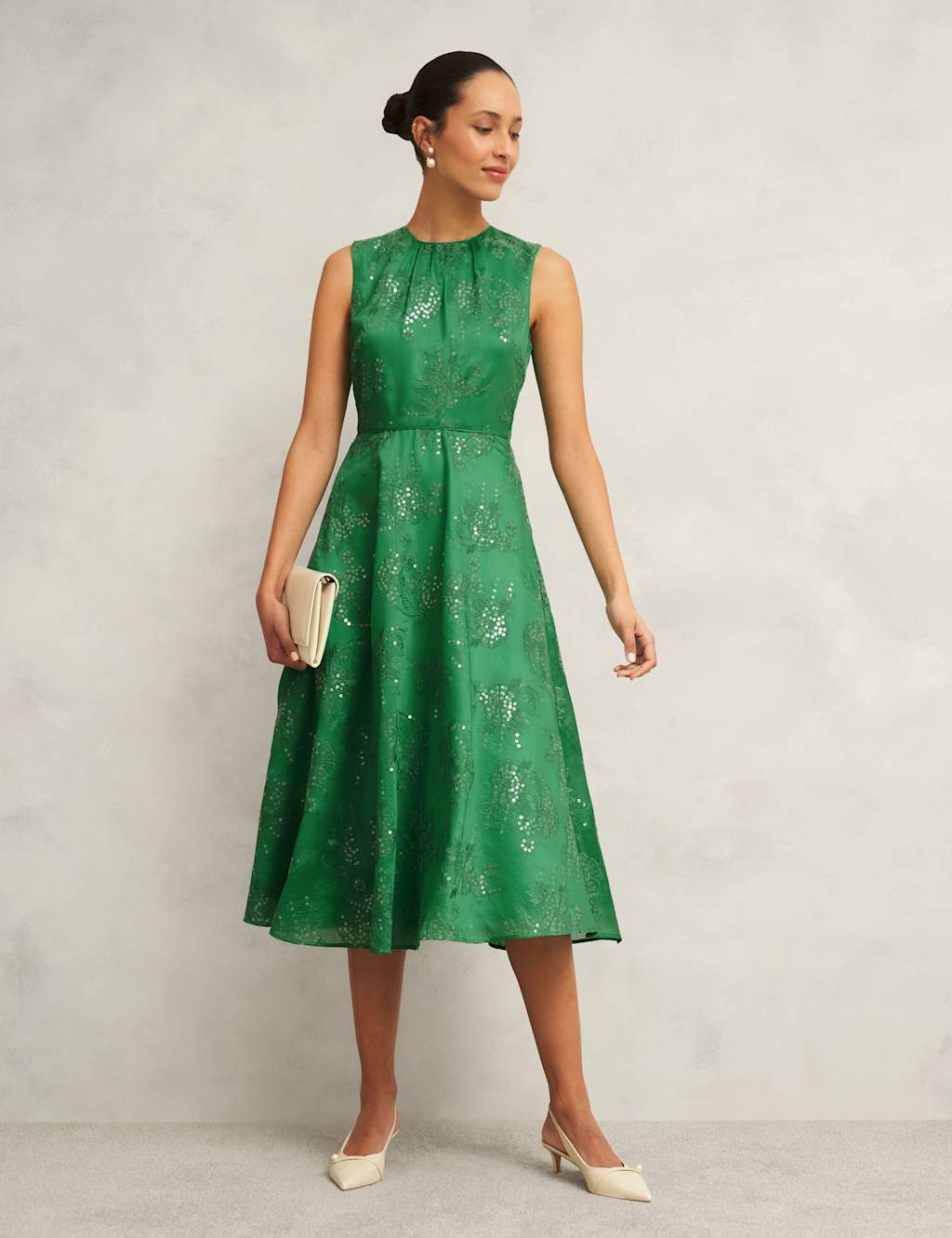 Floral Embroiderd Midi Skater Dress 5 of 7