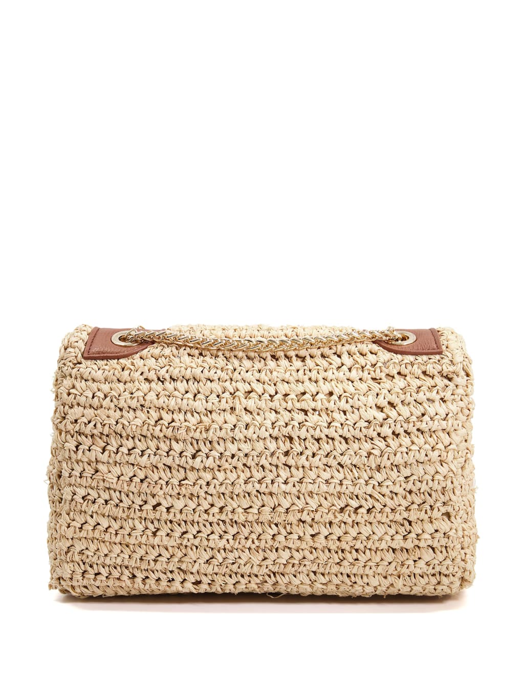 Raffia Woven Chain Strap Shoulder Bag