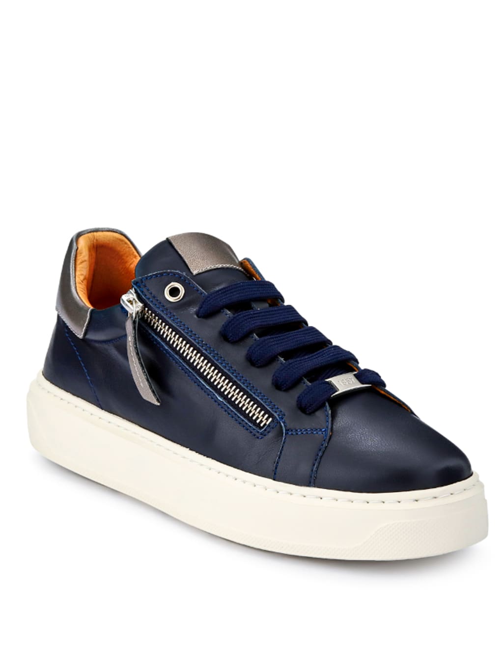 Leather Metallic Zip Chunky Trainers 5 of 7