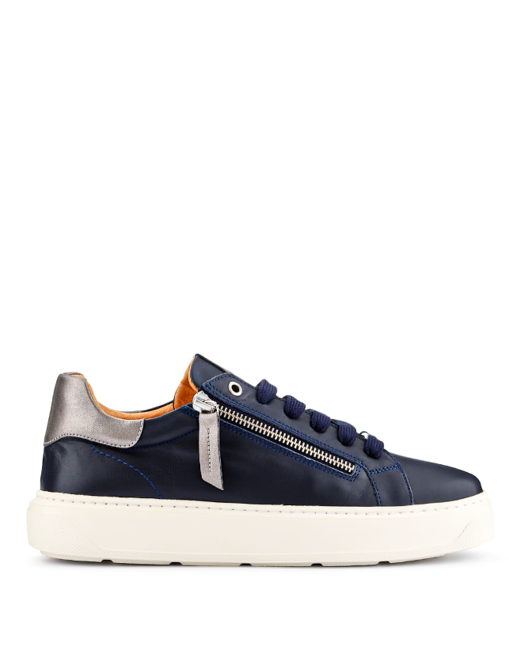 Leather Metallic Zip Chunky Trainers 2 of 7