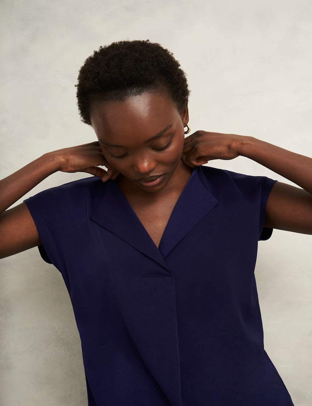 Collarless Cap Sleeve Blouse 7 of 8