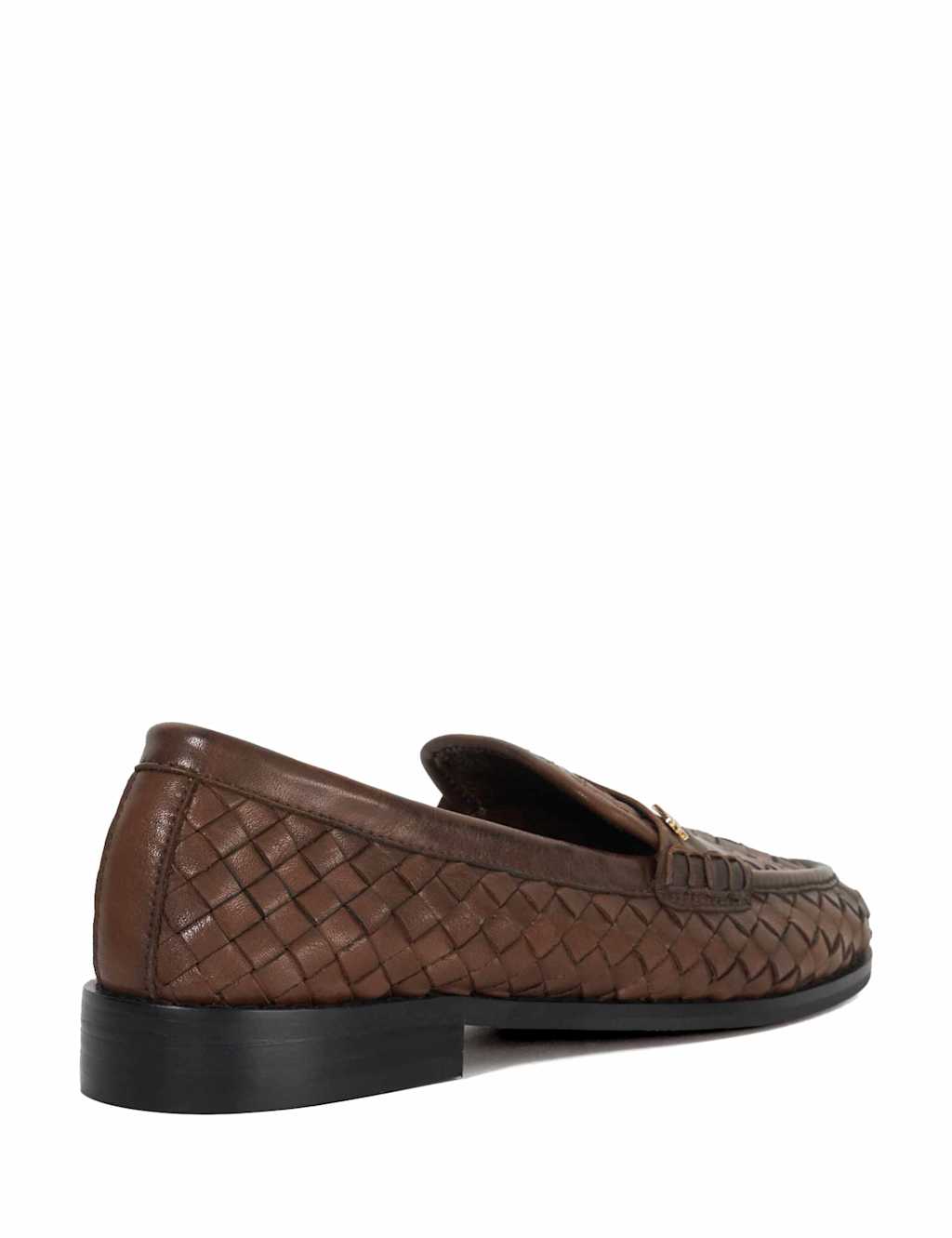 Leather Woven Flat Loafers 4 of 5