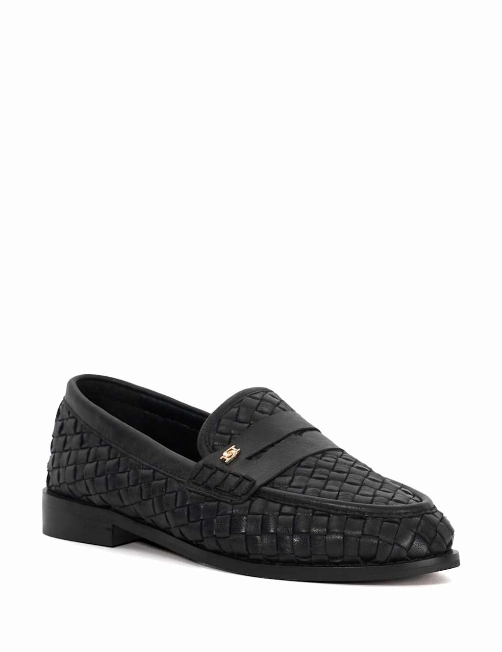 Leather Woven Flat Loafers 3 of 5