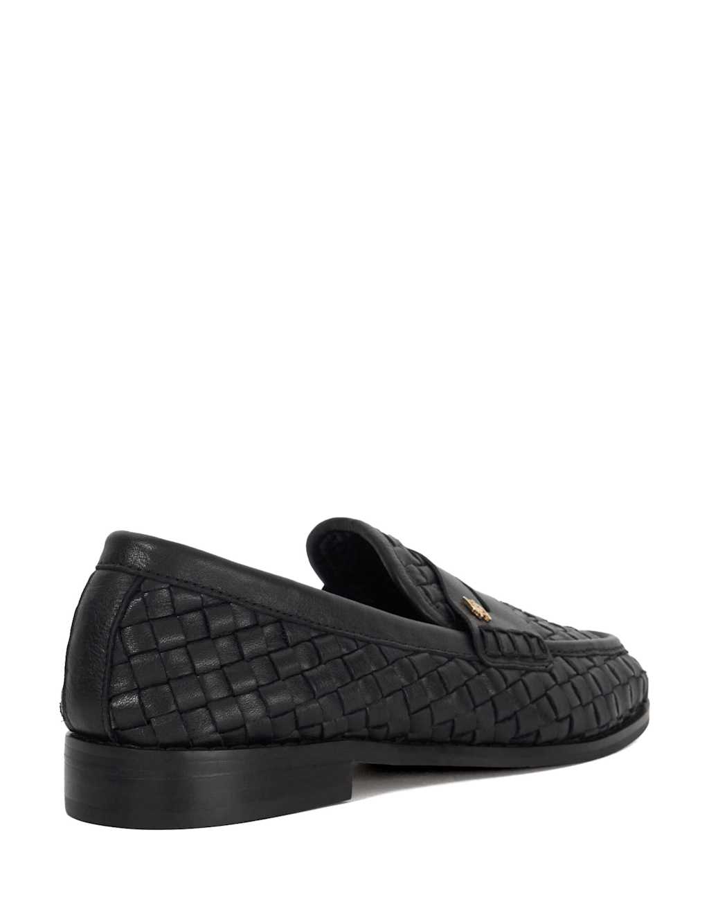 Leather Woven Flat Loafers 4 of 5