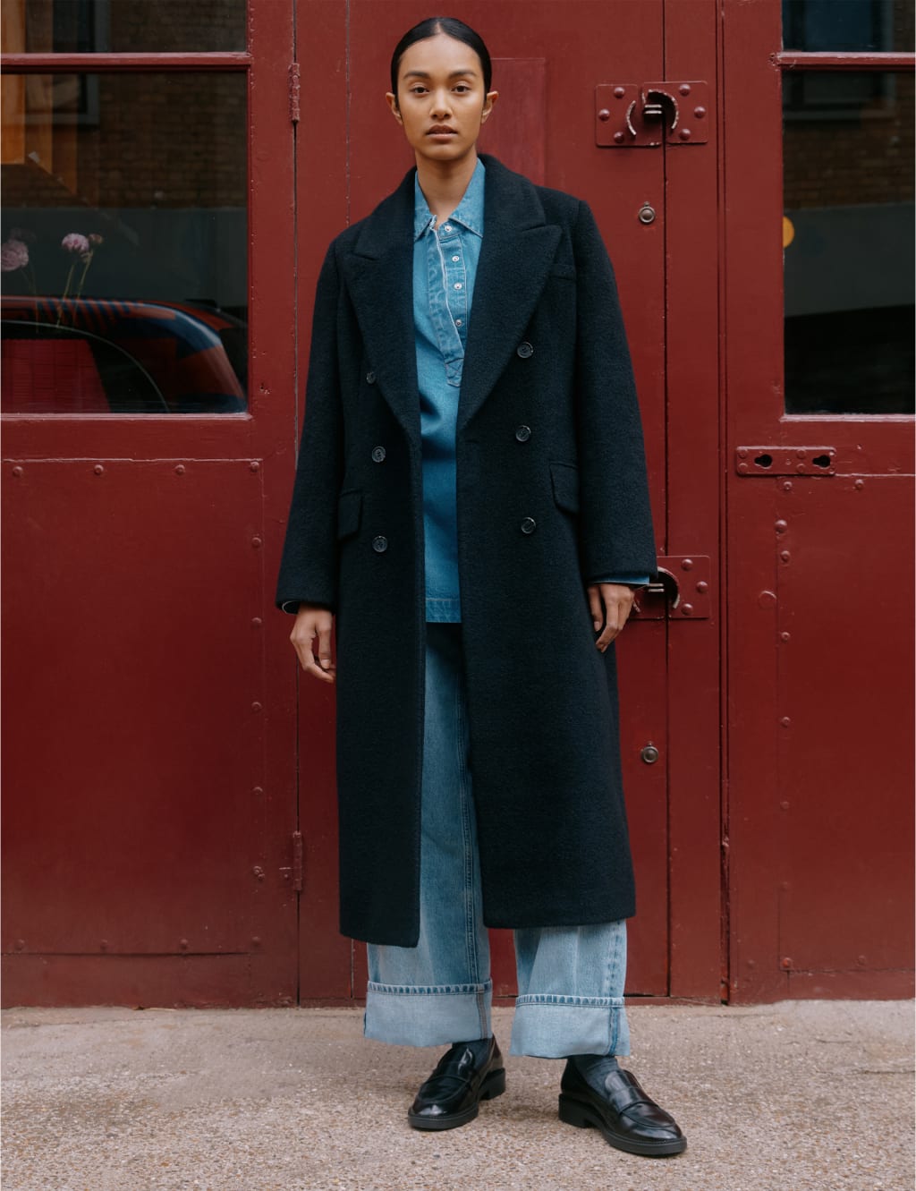 M&s double breasted coat sales