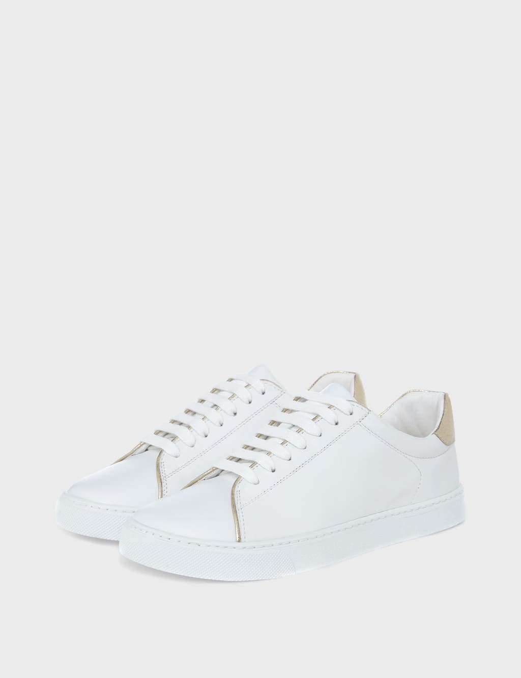 Leather Lace Up Metallic Trainers 3 of 5